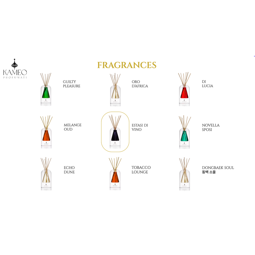 Reed Diffuser Kameo Profumati Estasi Di Vino 250 ml